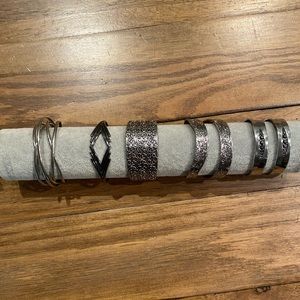 NWOT Paparazzi lot of 5 cuff bracelets. Silver.